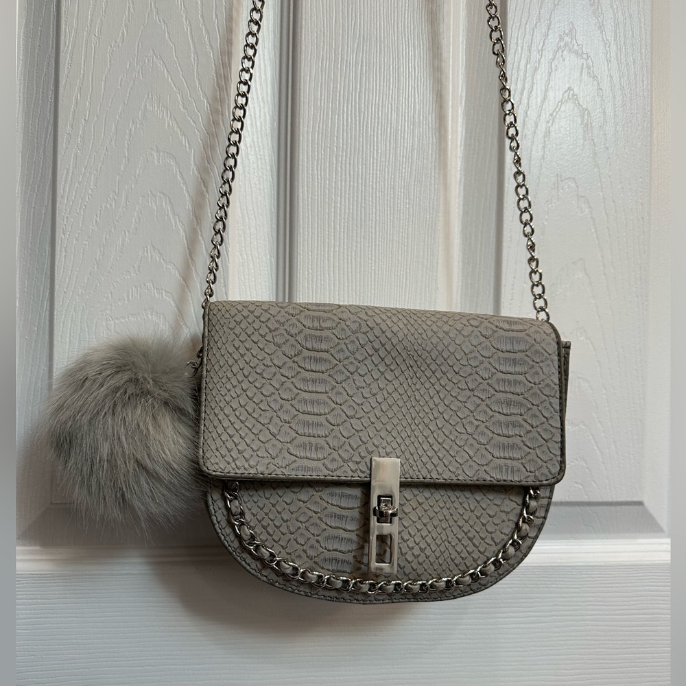 BCBGeneration grey vegan leather crossbody bag
